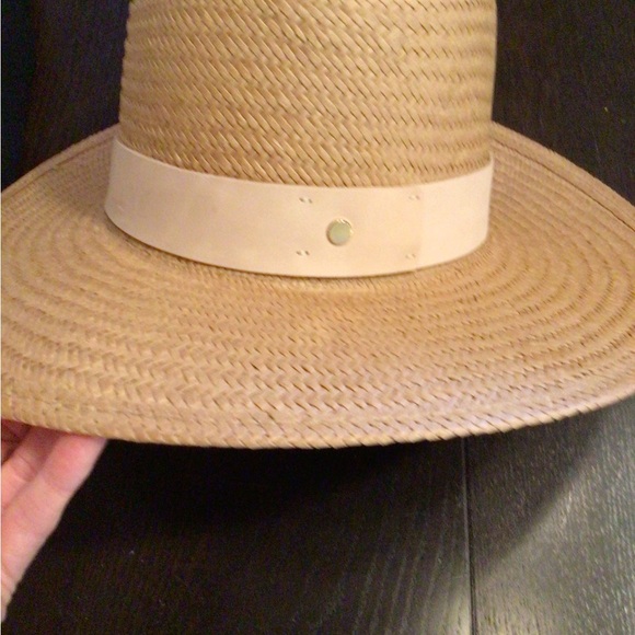 SALE Wyeth leather banded straw fedora - Picture 2 of 4